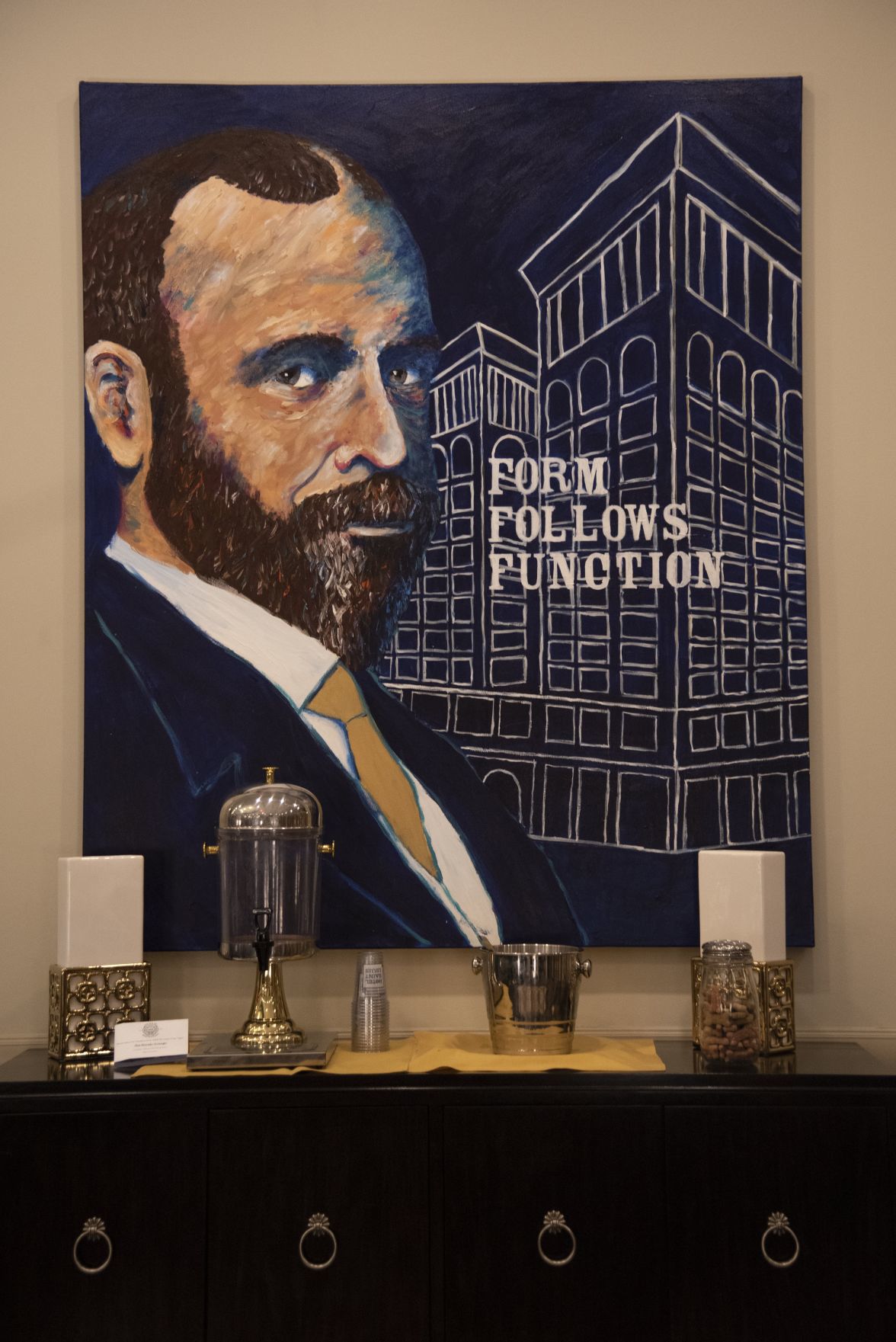 Painting of Louis Sullivan, by artist Fern K. Taylor
